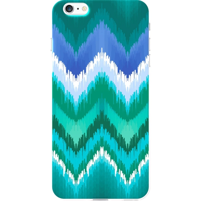 OTM iPhone 6 Plus White Glossy Case Bold Collection, Teal/Blue IP6PV1WG-BLD-04