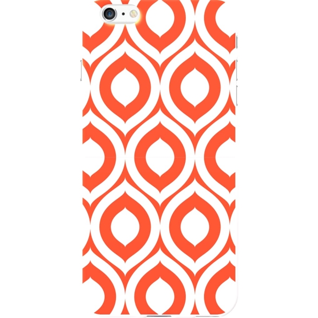 OTM iPhone 6 Plus White Glossy Case Elm Bold, Red/Orange IP6PV1WG-LMB-01