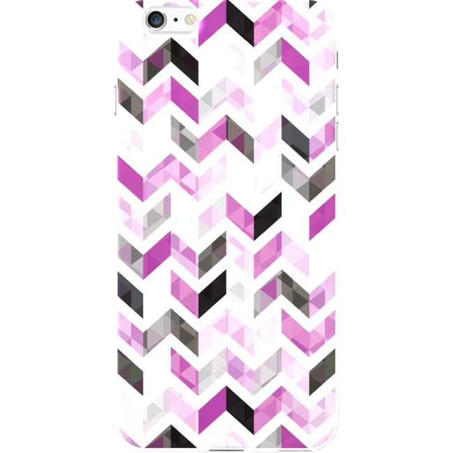 OTM iPhone 6 Plus White Glossy Case Ziggy Collection, Purple IP6PV1WG-ZGY-03
