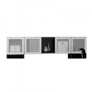Safco Mayline e5 Series Overhead Storage Cabinet, 72w x 15d x 15h, Raven MLNEZH72FAHB EZH72FAHB