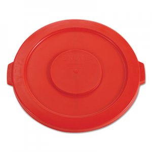 Rubbermaid Commercial Round Flat Top Lid, for 32-Gallon Round Brute Containers, 22 1/4", dia., Red RCP2631RED FG263100RED
