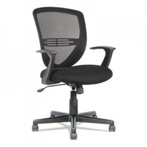 OIF Swivel/Tilt Mesh Mid-Back Task Chair, Fixed Cantilevered Arms, Black OIFVS4717 11470
