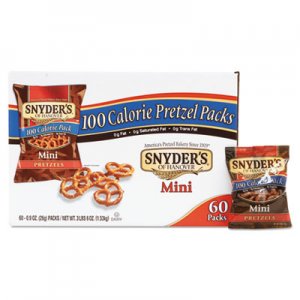 Snyder's Mini Pretzels, Original, 0.9 oz Bags, 60/Carton SNY827582 827582