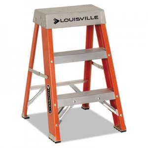 Louisville Fiberglass Heavy Duty Step Ladder, 28 3/8", 2-Step, Orange DADFS1502 FS1502