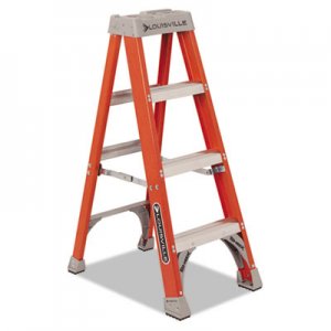 Louisville Fiberglass Heavy Duty Step Ladder, 50", 3-Step, Orange DADFS1504 FS1504