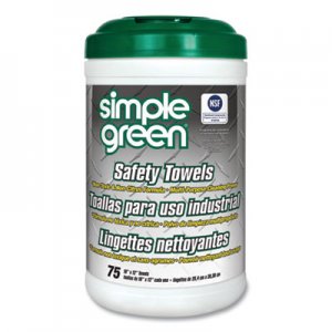Simple Green Safety Towels, 10 x 11 3/4, 75/Canister, 6 per Carton SMP13351CT 3810000613351