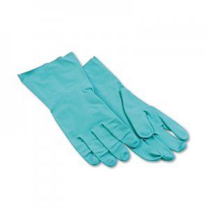 Boardwalk Nitrile Flock-Lined Gloves, Large, Green, Dozen BWK183L