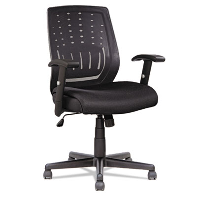 OIF Manager's Synchro-Tilt Mesh Mid-Back Chair , Height Adjustable T-Bar Arms, Black OIFEM4217 ALEEK4217