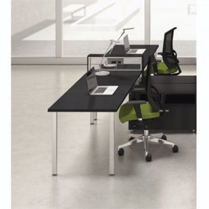 Safco Mayline e5 Two-Person Workstation with Beltway, 123-1/2w x 73d x 29-1/2h, Raven MLNEZPW3CAHB EZPW3CAHB