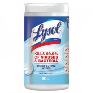 LYSOL Brand Disinfecting Wipes, Crisp Linen Scent, 7 x 8, 80/Canister, 6 Canister/Carton RAC89346CT 19200-89346