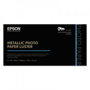 Epson Professional Media Metallic Photo Paper Luster, White, 16" x 100 ft Roll EPSS045592 S045592