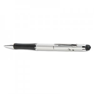 Quartet 3-in-1 Laser Pointer with Stylus and Pen, Class 2, Projects 984 ft, Silver QRT85520 85520