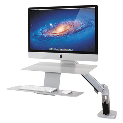 Ergotron WorkFit-A Sit-Stand Workstation, For Apple iMac Monitor, Silver ERG24414227 24-414-227