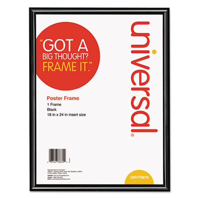 Genpak Glossy Black Poster Frame, 18 x 24 UNV76870