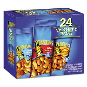 Planters Variety Pack Peanuts & Cashews, 1.75 oz/1.5 oz Bag, 24/Box PTN884624 664570