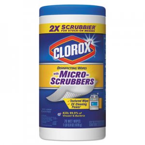 Clorox Disinfecting Wipes w/Micro-Scrubbers, 7 x 8, Citrus Blend, 70/Canister CLO31270EA CLO 31270EA
