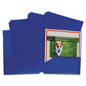 C-Line Two-Pocket Heavyweight Poly Portfolio Folder, 3-Hole Punch, Letter, Blue, 25/Box CLI32935 32935