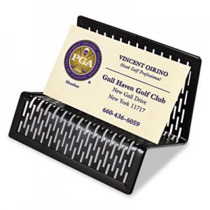 Artistic Urban Collection Punched Metal Business Card Holder, Holds 50 2 x 3 1/2, Black AOPART20001 ART20001