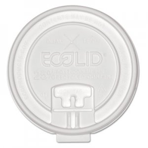 Eco-Products 25% Recy Content Dual-Temp Lock Tab Lid w/Straw Slot, 10-20oz , 50/PK, 12 PK/CT