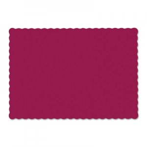 Hoffmaster Solid Color Scalloped Edge Placemats, 9 1/2 x 13 1/2, Burgundy, 1000/Carton HFM310524 HFM 310524