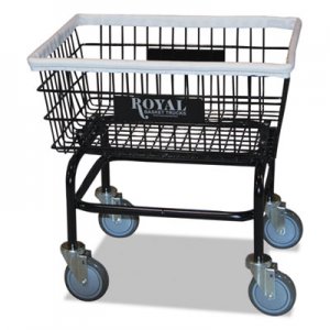 Royal Basket Trucks Small Wire Laundry Cart, 21 x 26 x 26 1/2, 200 lbs. Capacity, Black RBTR27BKXWA5UN L27