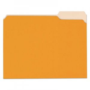 Universal One File Folders, 1/3 Cut One-Ply Top Tab, Letter, Orange/Light Orange, 100/Box UNV10507