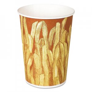 Dart Paper French Fry Cups, 12 oz,Yellow/Brown Fry Design, 1000/Crtn SCCGRS12 GRS12-00021