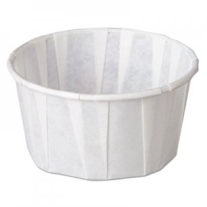 Genpak Squat Paper Portion Cup, Pleated, 4 oz, White, 5000/Carton GNPF400 F400