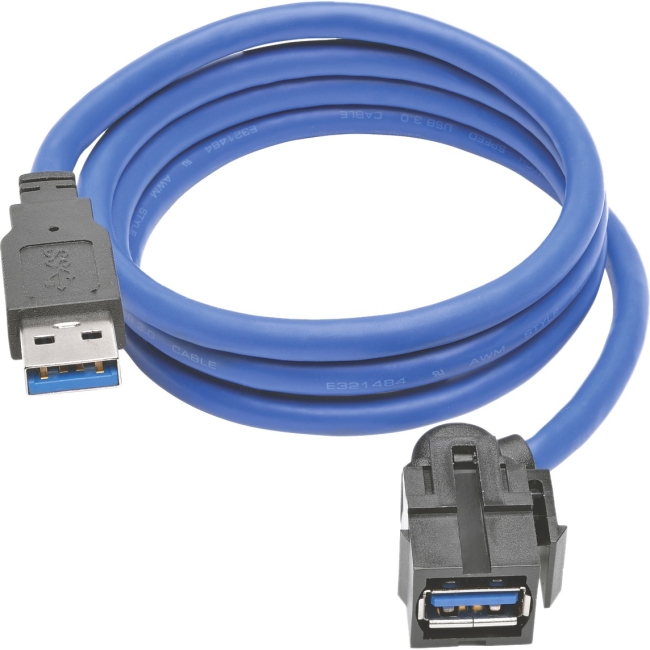 Tripp Lite USB 3.0 SuperSpeed Keystone Jack Type-A Extension Cable (M/F), 3 ft U324-003-KJ