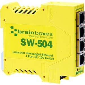 Brainboxes Industrial Unmanaged Ethernet Switch 4 Ports SW-504-X100M SW-504