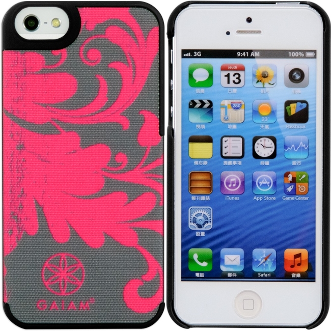 Gaiam iPhone 5/5S Pink Filigree Fabric Case 30843