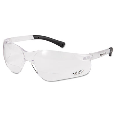 MCR Safety BearKat Magnifier Safety Glasses, Clear Frame, Clear Lens CRWBKH20 135-BKH20