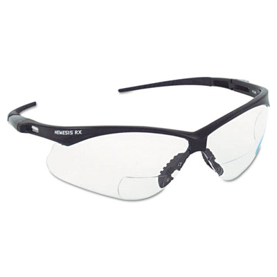 Jackson Safety V60 Nemesis Rx Reader Safety Glasses, Black Frame, Clear Lens KCC28621 28621