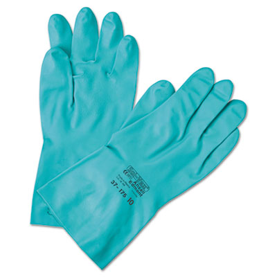AnsellPro Sol-Vex Sandpatch-Grip Nitrile Gloves, Green, Size 10, 12 Pairs ANS3717510 37-175-10