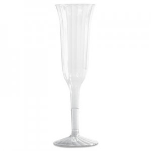 WNA Classic Crystal Plastic Champagne Flutes, 5 oz., Clear, Fluted, 10/Pack WNACCC5120 WNA CCC5120