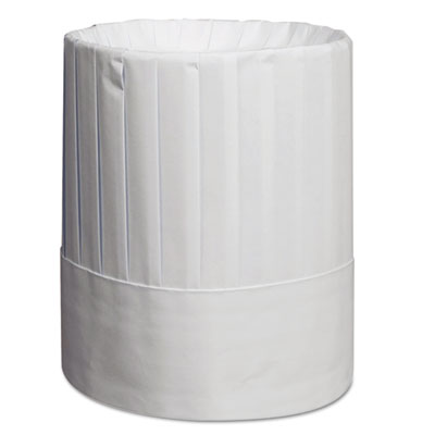 Royal Pleated Chef's Hats, Paper, White, Adjustable, 9 in Tall, 24/Carton RPPRCH9 RPP RCH9