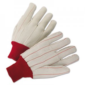 Anchor Brand 1000 Series Canvas Gloves, White/Red, Large, 12 Pairs ANR1070