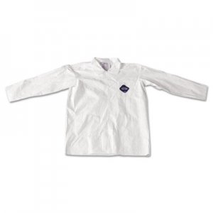 DuPont Tyvek Lab Coat, White, Snap Front, 2 Pockets, Large, 30/Carton DUPTY212SL 251-TY212S-L
