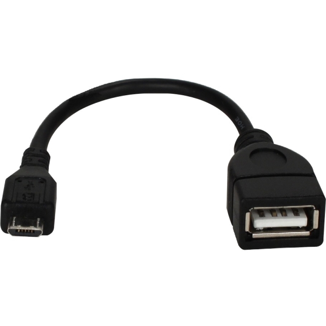 QVS 6 Inches Micro-USB Male to USB-A Female OTG Adaptor for Smartphone or Tablet CC2218X-MF