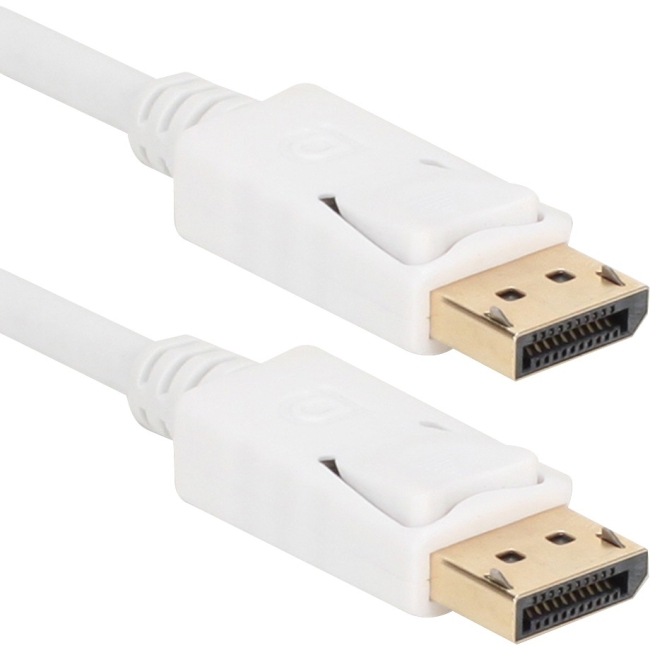 QVS 10ft DisplayPort Digital A/V UltraHD 4K White Cable with Latches DP-10WH