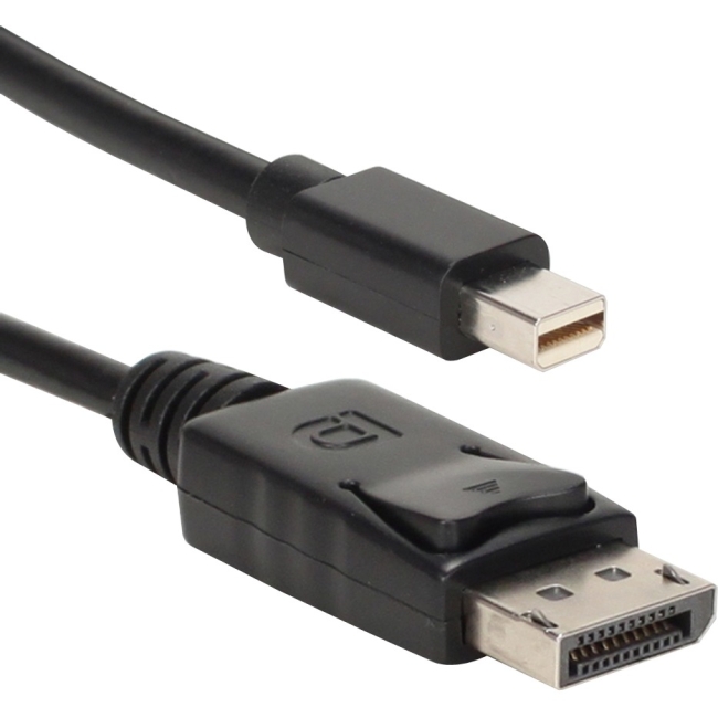QVS 1-Meter Mini DisplayPort to DisplayPort UltraHD 4K Black Cable MDPDP-1MBK