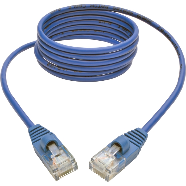 Tripp Lite Cat5e 350 MHz Snagless Molded Slim UTP Patch Cable (RJ45 M/M), Blue, 5ft N001-S05-BL