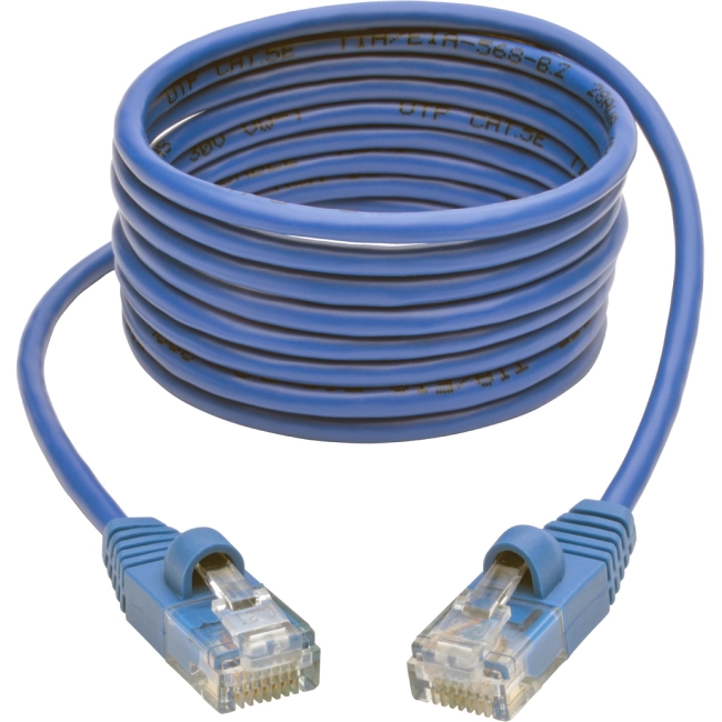 Tripp Lite Cat5e 350 MHz Snagless Molded Slim UTP Patch Cable (RJ45 M/M), Blue, 6ft N001-S06-BL