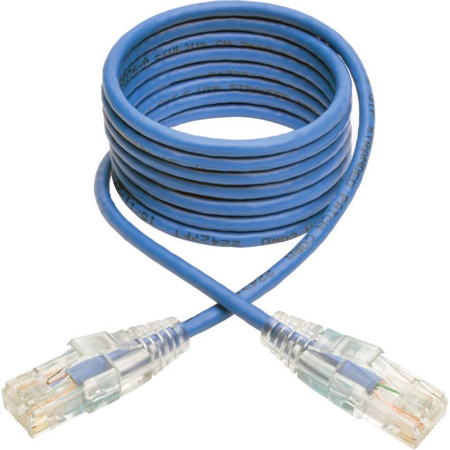 Tripp Lite Cat6 Gigabit Snagless Molded Slim UTP Patch Cable (RJ45 M/M), Blue, 5ft N201-S05-BL
