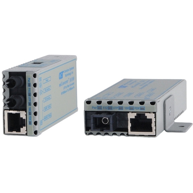 Omnitron 10/100Base-TX to 100BaseX Ethernet Media Converters with PoE Powering 1103D-1-01Z