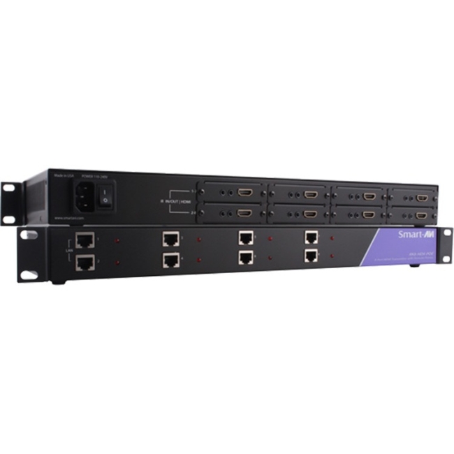 SmartAVI HDBaseT Rack for 8 HDMI & IR Extenders over a Single Cat5e/6 Cable RK8-HDX-POE-S RK8-HDXPOE