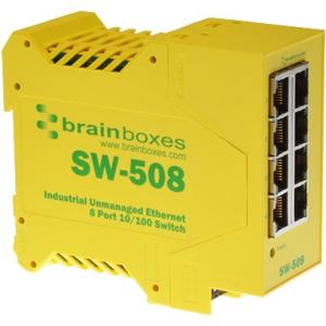 Brainboxes Industrial Unmanaged Ethernet Switch 8 Ports SW-508