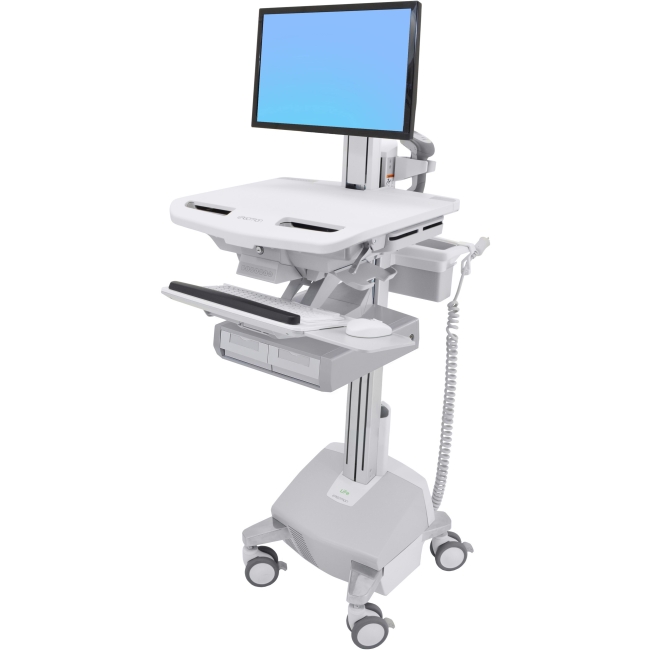 Ergotron StyleView Cart with LCD Pivot, LiFe Powered, 2 Drawers (2x1) SV44-13A2-1