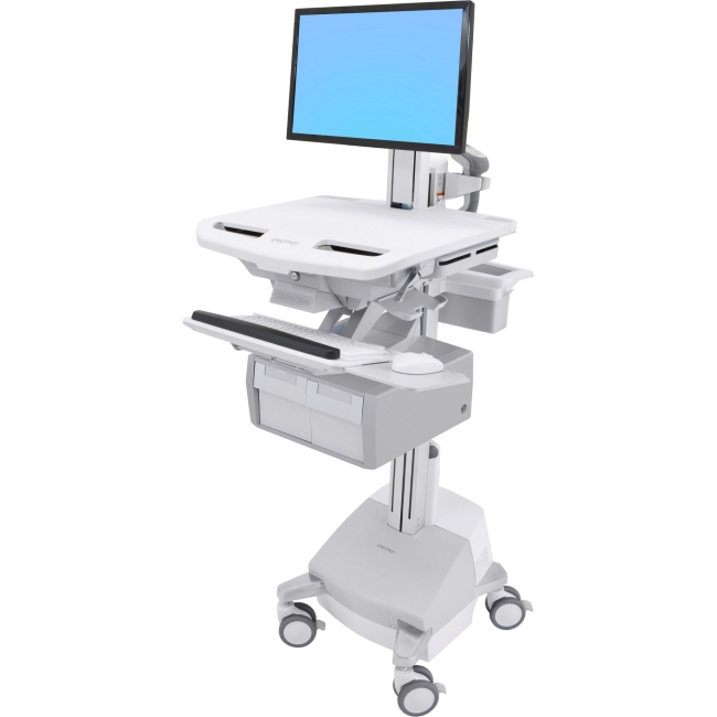 Ergotron StyleView Cart with LCD Pivot, SLA Powered, 2 Tall Drawers (2x1) SV44-13C1-1