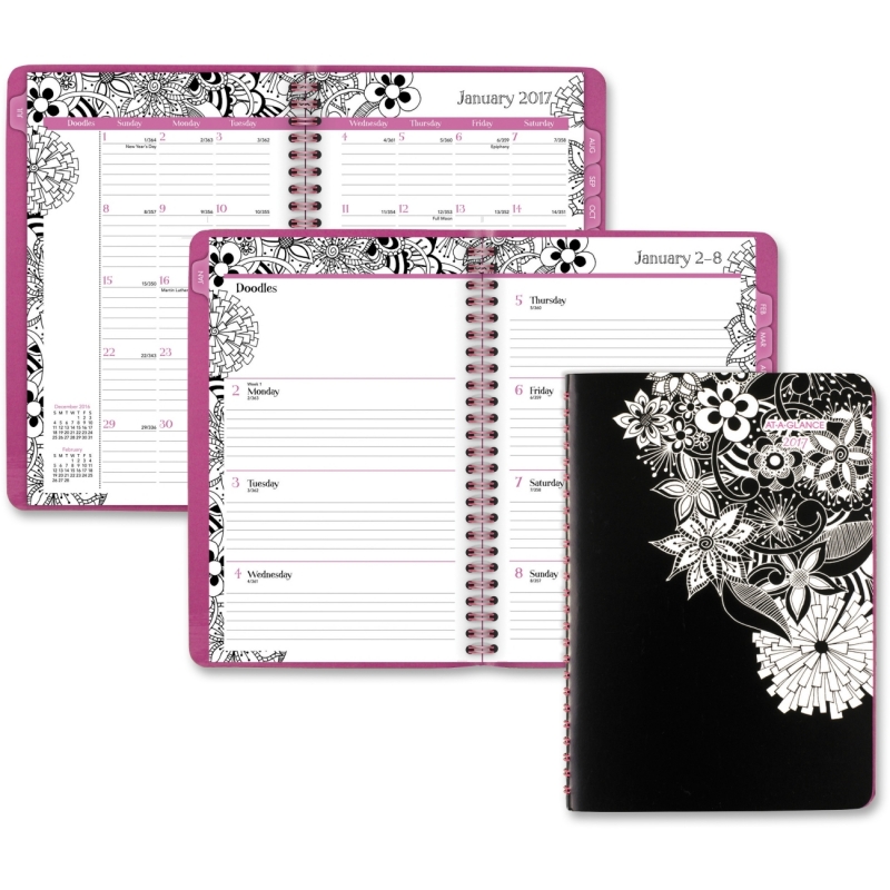 At-A-Glance FloraDoodle Weekly/Monthly Planner 589200 AAG589200